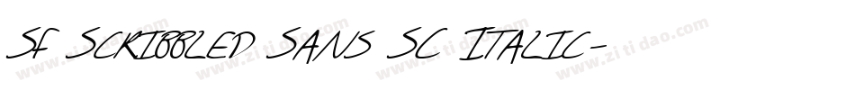 SF Scribbled Sans SC Italic字体转换